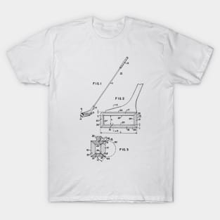 Hockey Stick Vintage Patent Hand Drawing T-Shirt